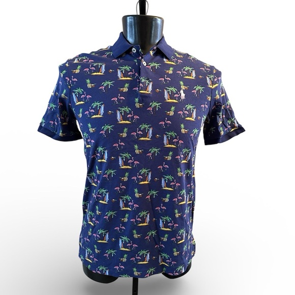 Polo Ralph Lauren Other - Navy Blue Tropical Print Men's Polo Ralph Lauren Shirt